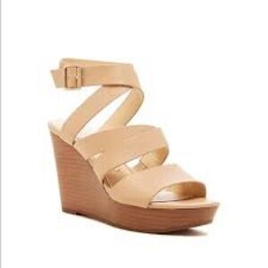 Sole Society Pippy Wedge Strappy Sandals 10